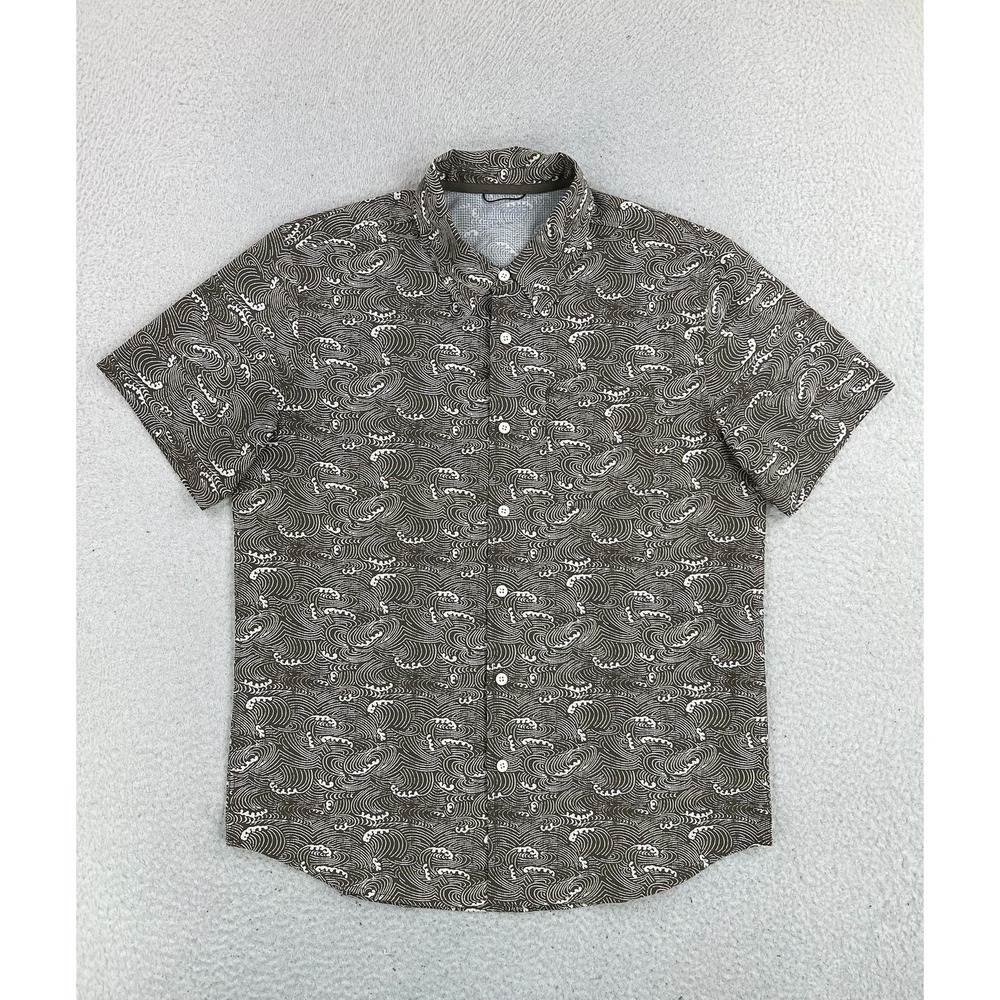 Proof Shirt Mens Medium Brown Airweave Performance Wave Button Up Huckberry